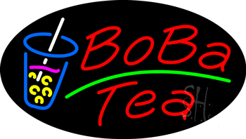 Boba Tea Animated Neon Sign