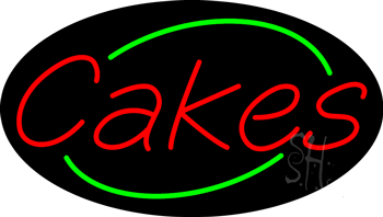Oval Red Cakes Animated Neon Sign