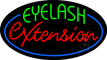 Green Eyelash Red Exteneion Animated Neon Sign