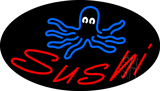 Sushi Animated with Jellyfish Logo Neon Sign