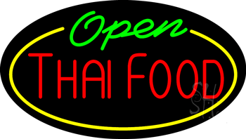 Thai Food Open Animated Neon Sign