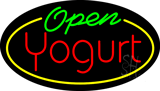 Oval Green Open Yogurt Animated Neon Sign