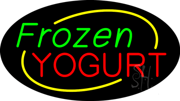 Deco Style Frozen Yogurt Animated Neon Sign