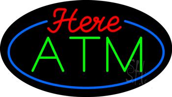 ATM Here Animated Neon Sign