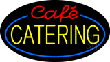Oval Cafe Catering Animated Neon Sign