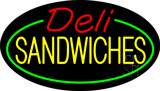 Oval Deli Sandwiches Animated Neon Sign