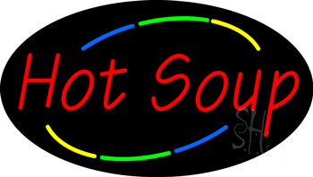 Multi Colored Hot Soup Animated Neon Sign
