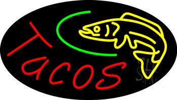 Fish Tacos Animated Neon Sign