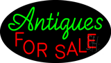 Antiques For Sale Flashing Neon Sign