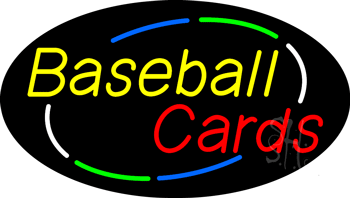 Baseball Cards Animated Neon Sign