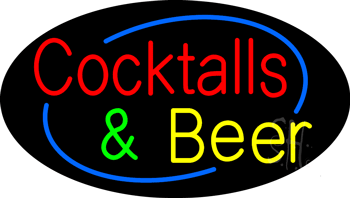 Cocktails and Beer Animated Neon Sign