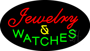 Jewelry and Watches Flashing Neon Sign