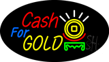 Oval Cash for Gold Animated Neon Sign