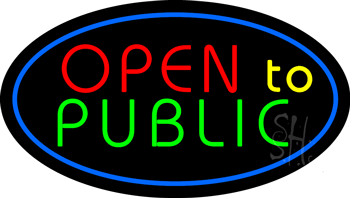 Open to Public Animated Neon Sign