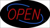 Open Deco Style Red Letters with Blue Oval Border LED Neon Sign