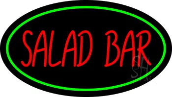 Green Border and Red Salad Bar LED Neon Sign