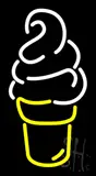 White Yellow Ice Cream Logo LED Neon Sign