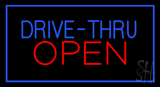 Blue Drive-Thru Red Open Animated LED Neon Sign