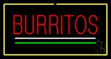 Burritos Yellow Border LED Neon Sign