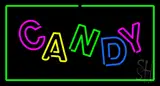 Candy Rectangle Green LED Neon Sign