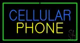 Cellular Phone with Green Border LED Neon Sign