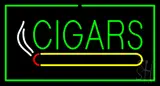 Green Cigars with Green Border LED Neon Sign