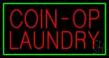 Coin-Op Laundry Green Border LED Neon Sign