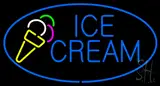 Oval Blue Ice Cream LED Neon Sign