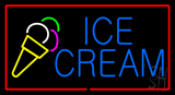 Blue Ice Cream with Red Border Animated LED Neon Sign