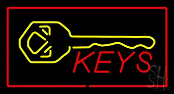 Keys Logo Rectangle Red LED Neon Sign