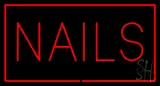 Red Nails with Red Border LED Neon Sign