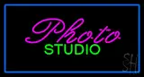 Photo Studio Blue Rectangle LED Neon Sign