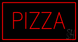 Red Pizza with Red Border Animated LED Neon Sign