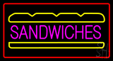 Sandwiches Animated Red Border LED Neon Sign