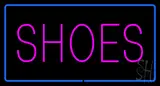 Shoes Rectangle Blue LED Neon Sign