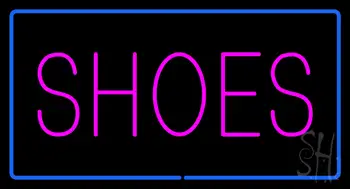 Shoes Rectangle Blue LED Neon Sign