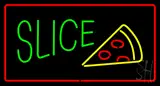Green Slice Logo Red Border LED Neon Sign