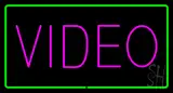 Purple Video Green Rectangle LED Neon Sign