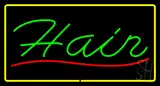 Green Hair with Yellow Border LED Neon Sign