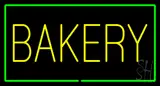 Yellow Bakery Rectangle Green LED Neon Sign