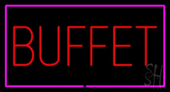 Buffet Rectangle Pink LED Neon Sign