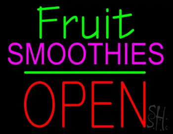 Fruit Smoothies Block Open Green Line LED Neon Sign