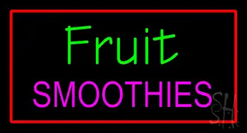 Fruit Smoothies with Red Border LED Neon Sign