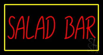Red Salad Bar Yellow Border LED Neon Sign