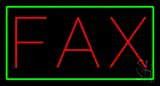 Red Fax Green Border LED Neon Sign