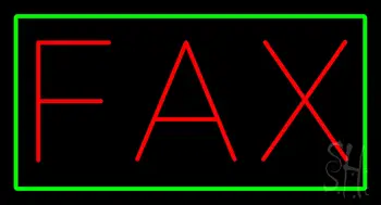 Red Fax Green Border LED Neon Sign
