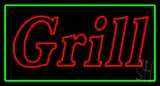 Double Stroke Grill Green Border LED Neon Sign