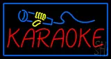 Karaoke Logo Rectangle Blue LED Neon Sign