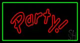 Party Rectangle Green LED Neon Sign