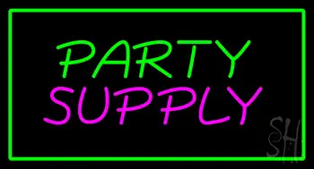 Party Supply Green Rectangle LED Neon Sign